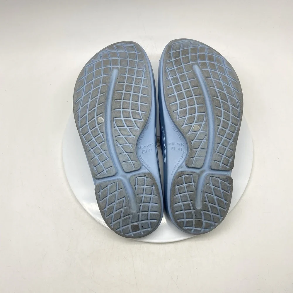 Oofos OOahh Sport Sandals Mens 8 Womens 10‎ Blue Open Slip On Recovery Rubber